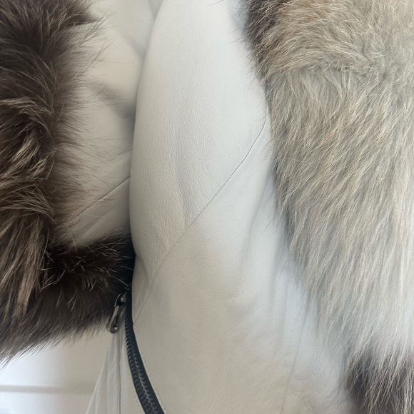 White leather with fur jacket from istanbul . Real leather - Picture 2 of 10